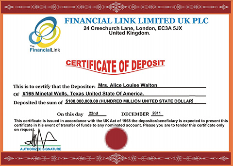 Certificate of Deposit